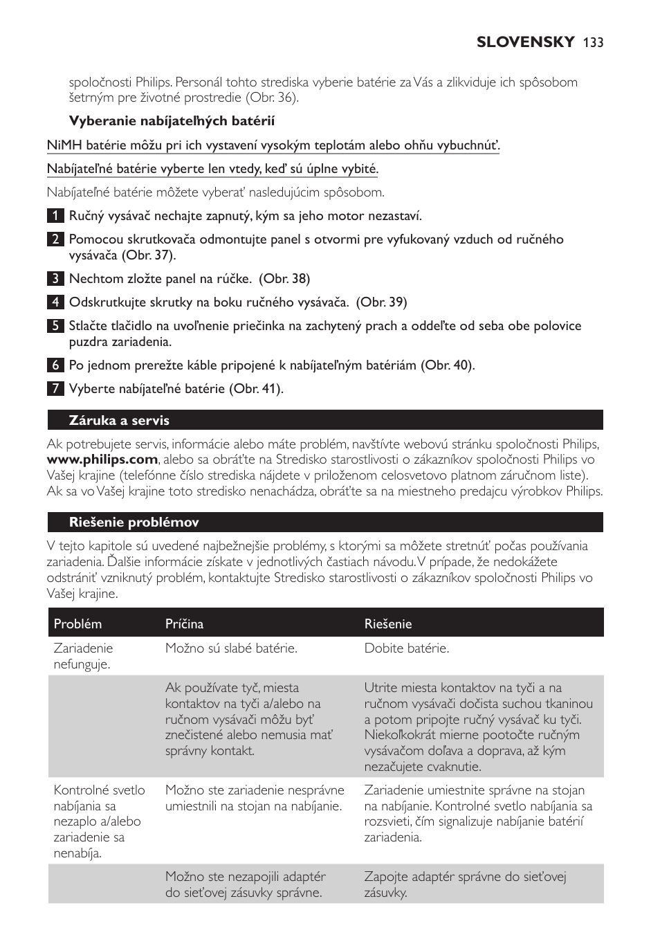 Philips FC6161 User Manual | Page 133 / 188