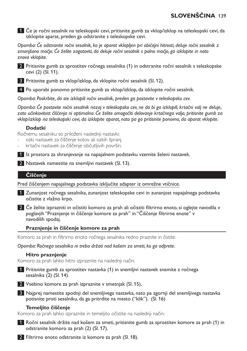 Philips FC6161 User Manual | Page 139 / 188