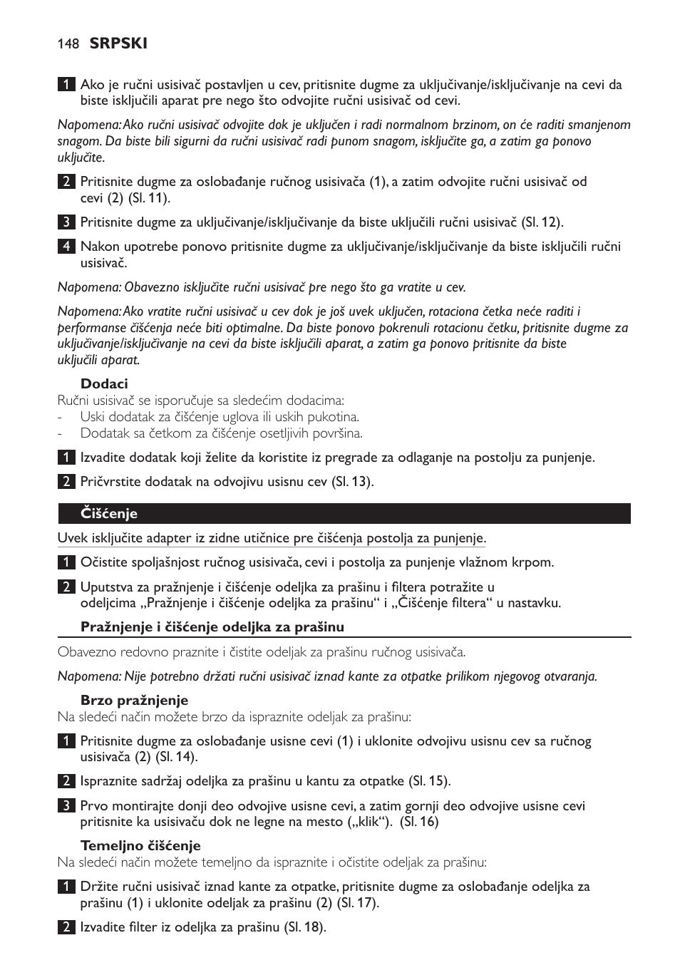 Philips FC6161 User Manual | Page 148 / 188