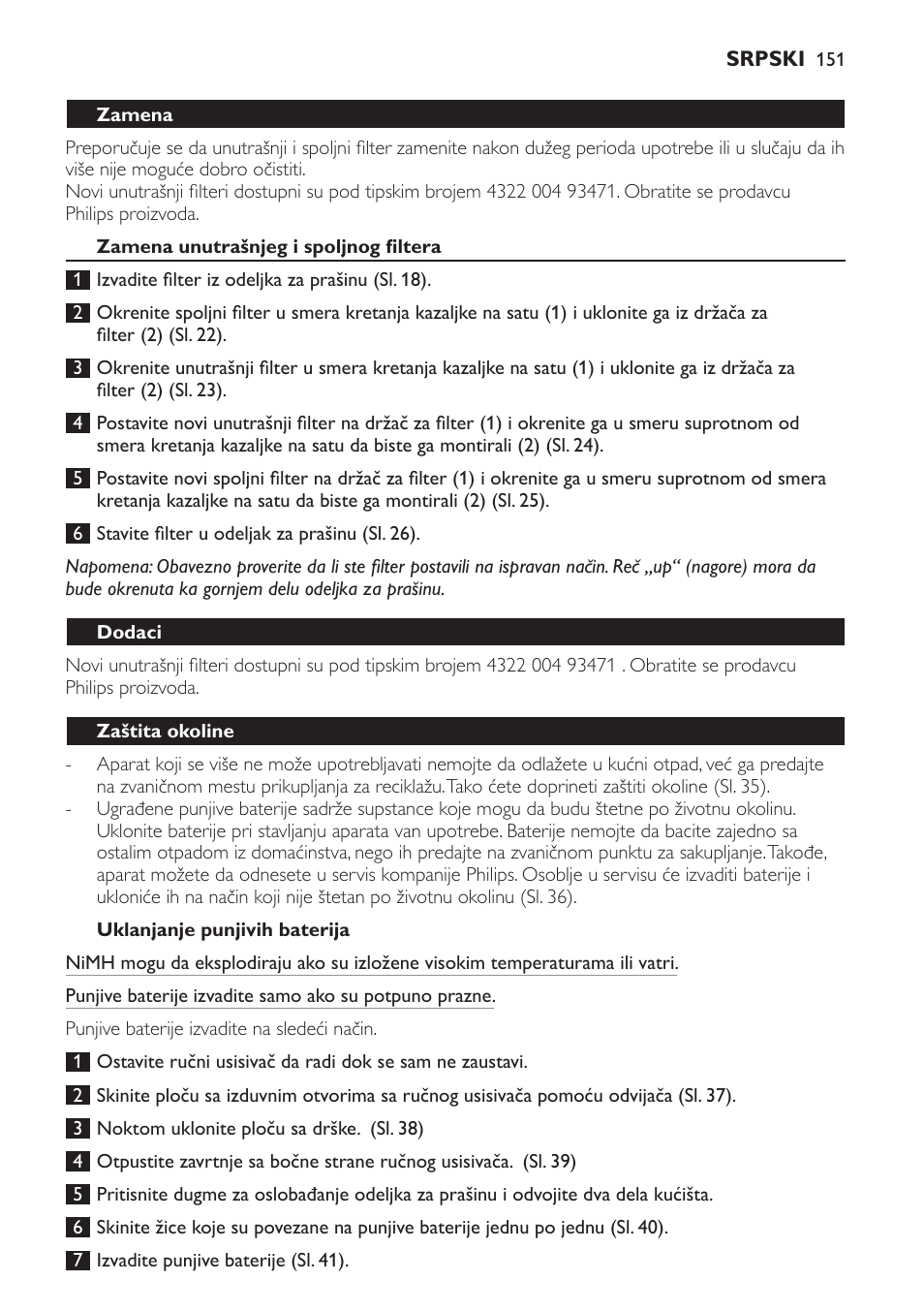 Philips FC6161 User Manual | Page 151 / 188