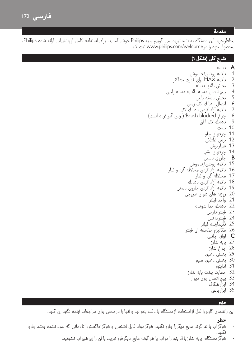 Farsi | Philips FC6161 User Manual | Page 172 / 188