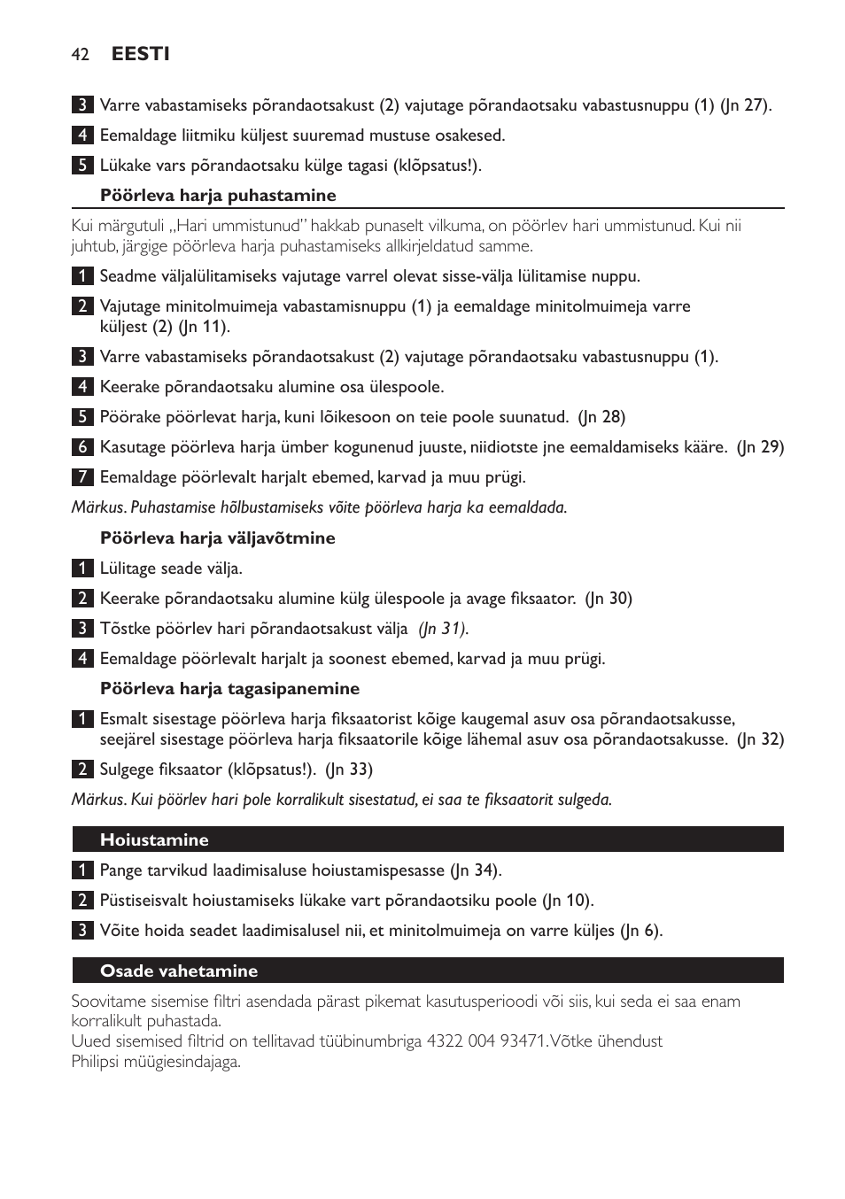 Philips FC6161 User Manual | Page 42 / 188