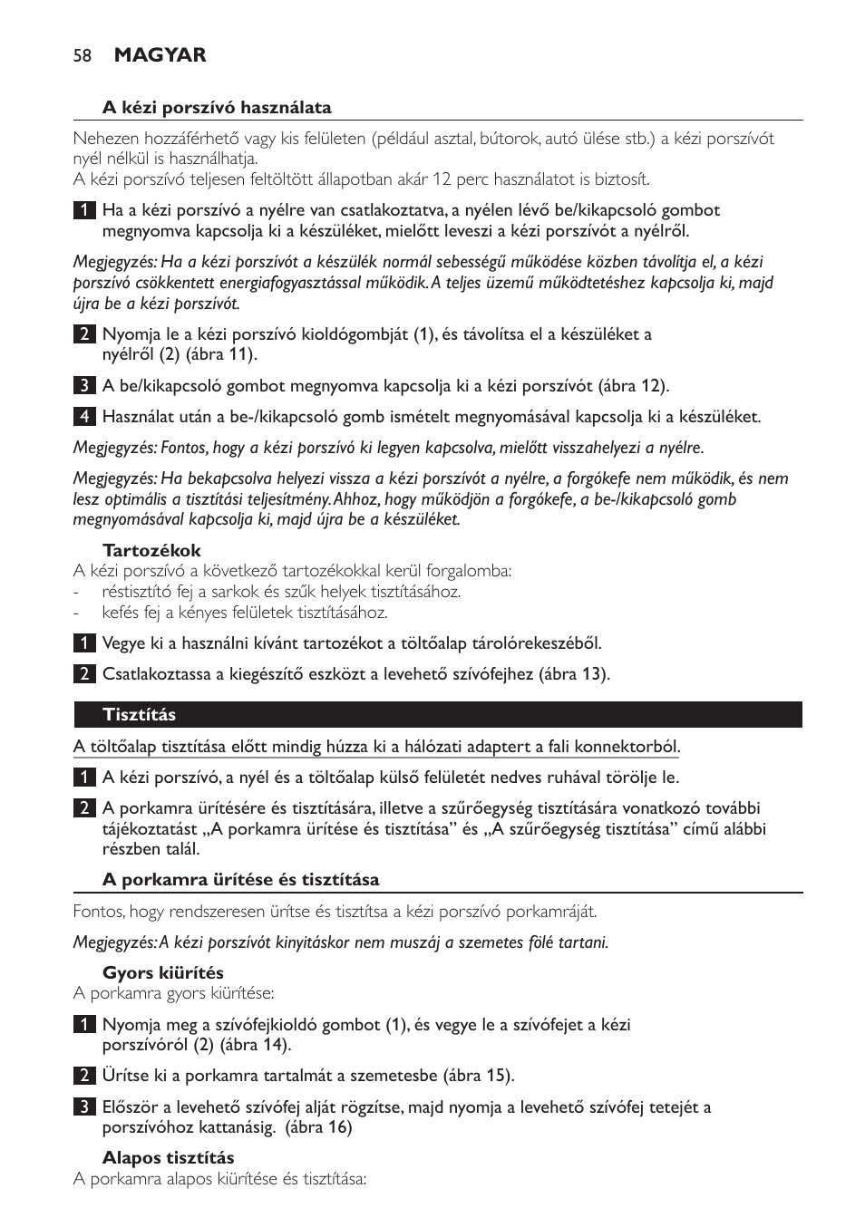 Philips FC6161 User Manual | Page 58 / 188