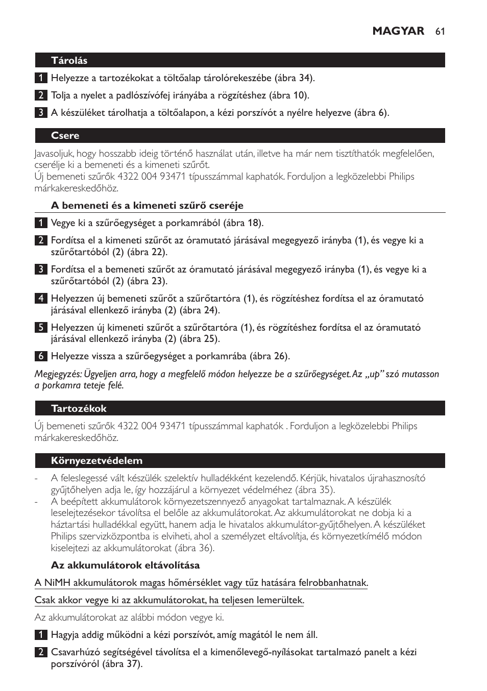 Philips FC6161 User Manual | Page 61 / 188