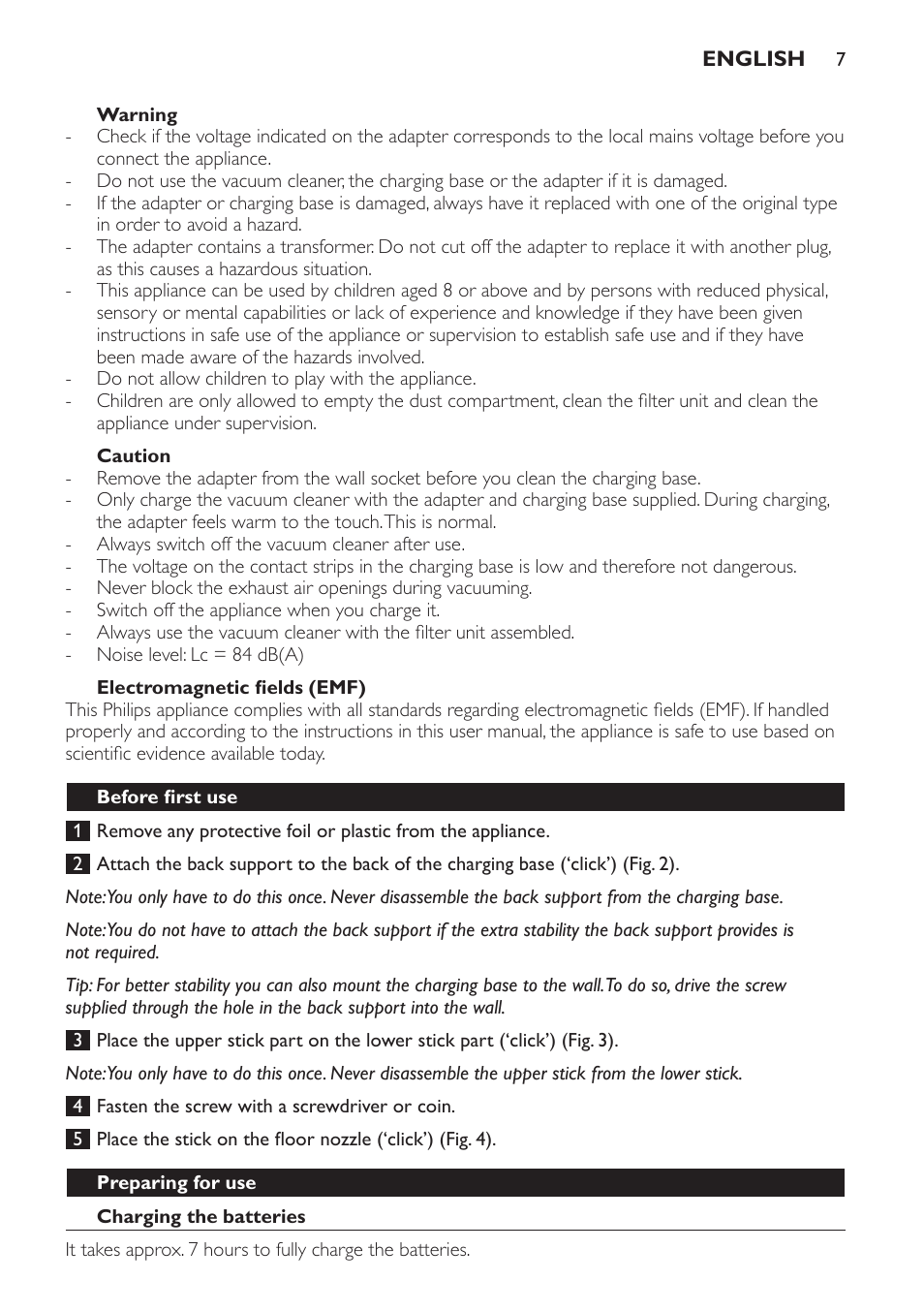 Philips FC6161 User Manual | Page 7 / 188