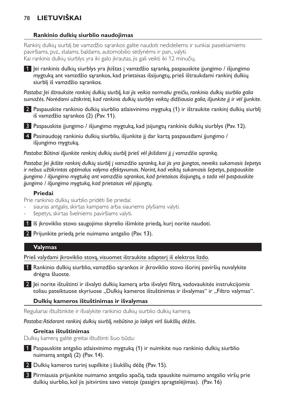 Philips FC6161 User Manual | Page 78 / 188