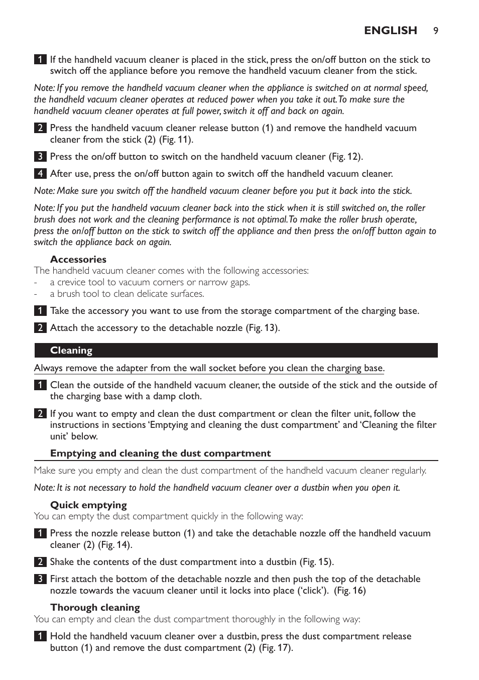 Philips FC6161 User Manual | Page 9 / 188