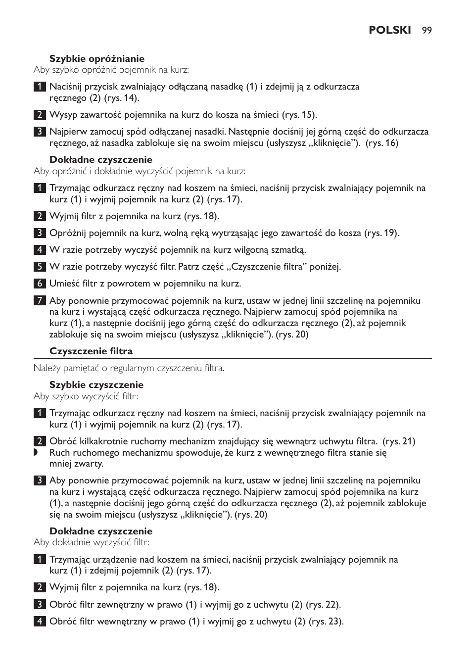Philips FC6161 User Manual | Page 99 / 188