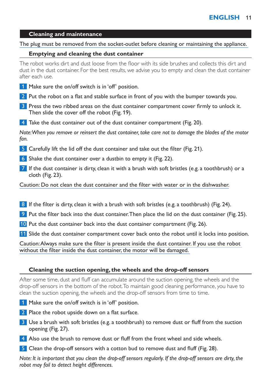 Philips FC8802 User Manual | Page 11 / 124
