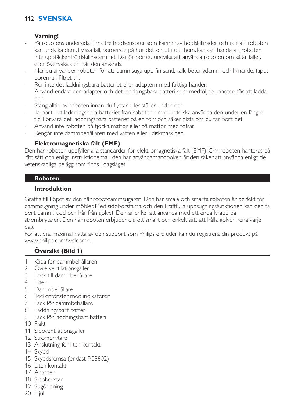 Philips FC8802 User Manual | Page 112 / 124