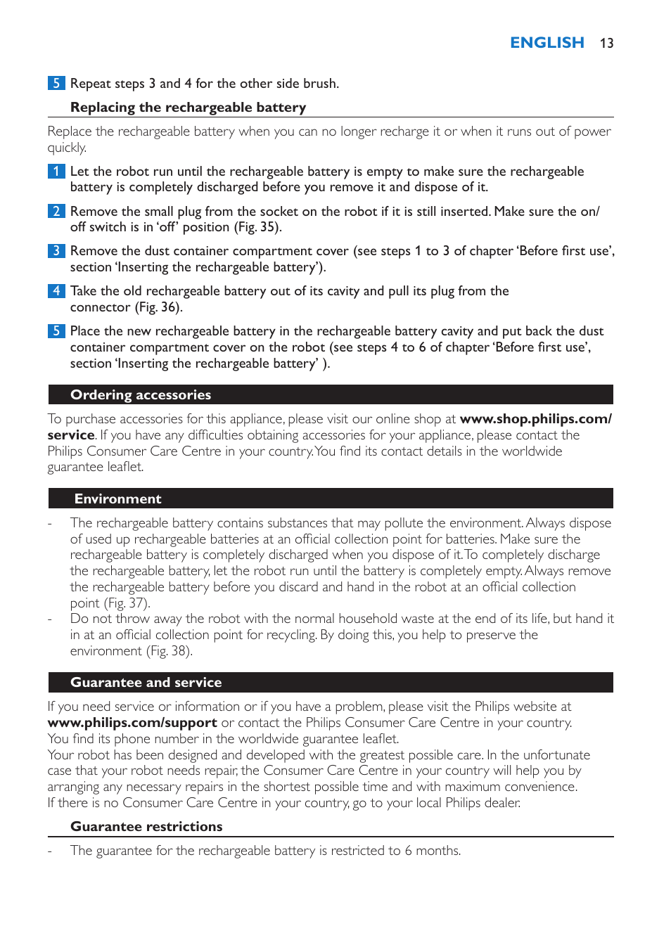 Philips FC8802 User Manual | Page 13 / 124