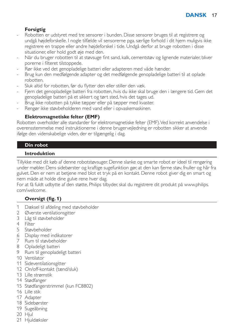 Philips FC8802 User Manual | Page 17 / 124