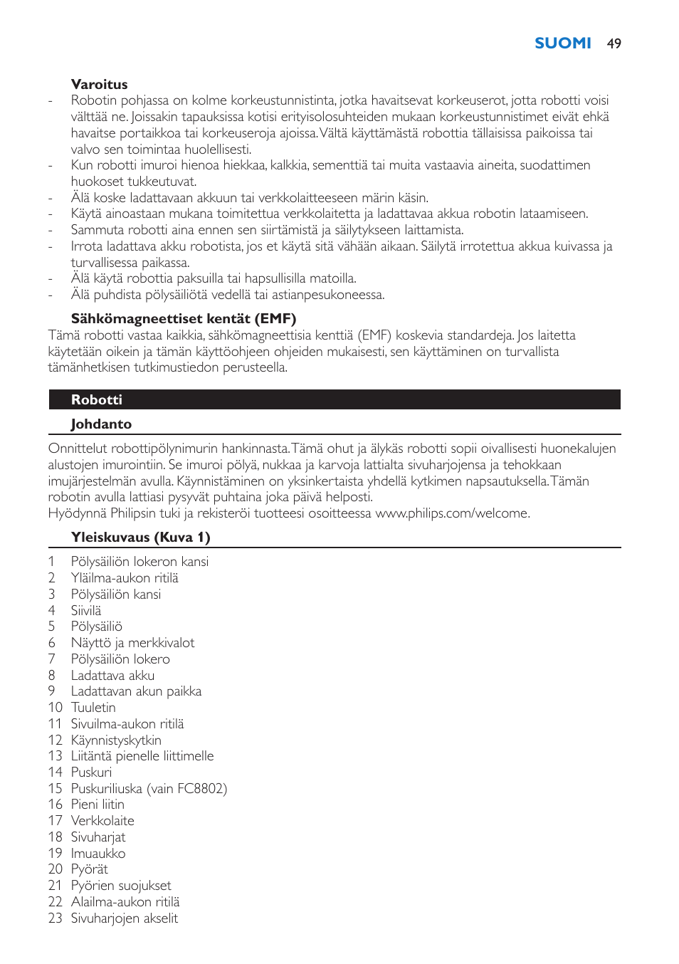 Philips FC8802 User Manual | Page 49 / 124