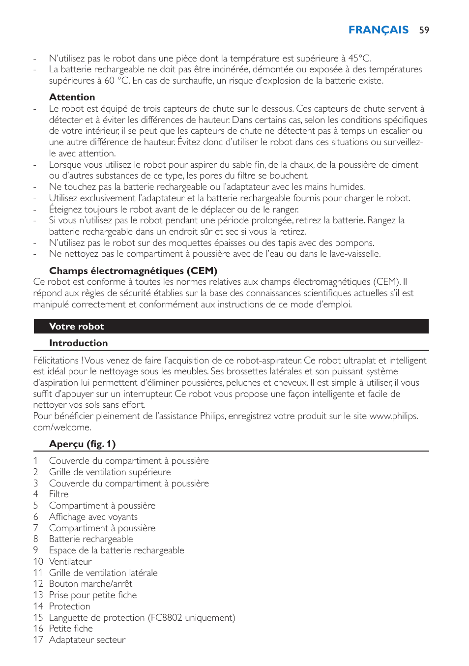 Philips FC8802 User Manual | Page 59 / 124