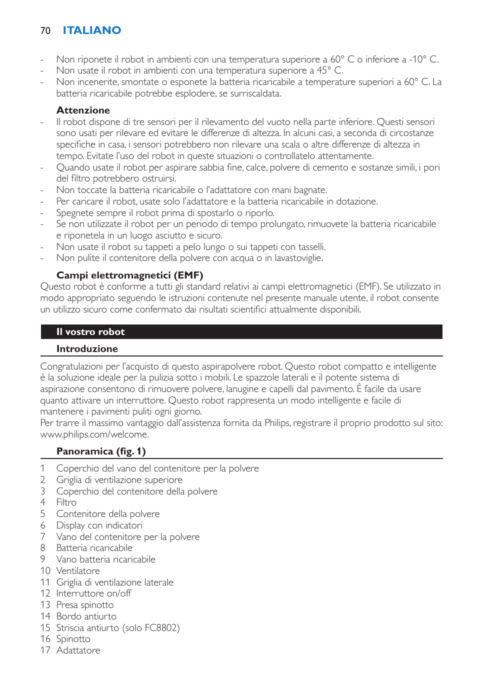 Philips FC8802 User Manual | Page 70 / 124