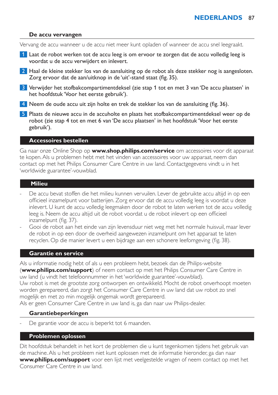 Philips FC8802 User Manual | Page 87 / 124