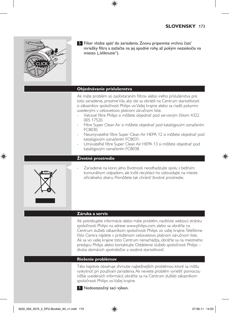 Philips FC9210 User Manual | Page 173 / 240