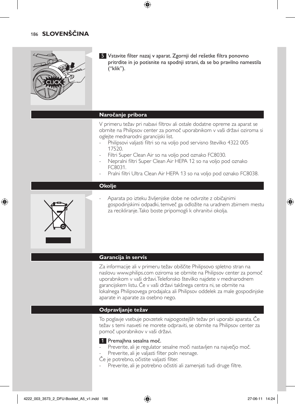 Philips FC9210 User Manual | Page 186 / 240