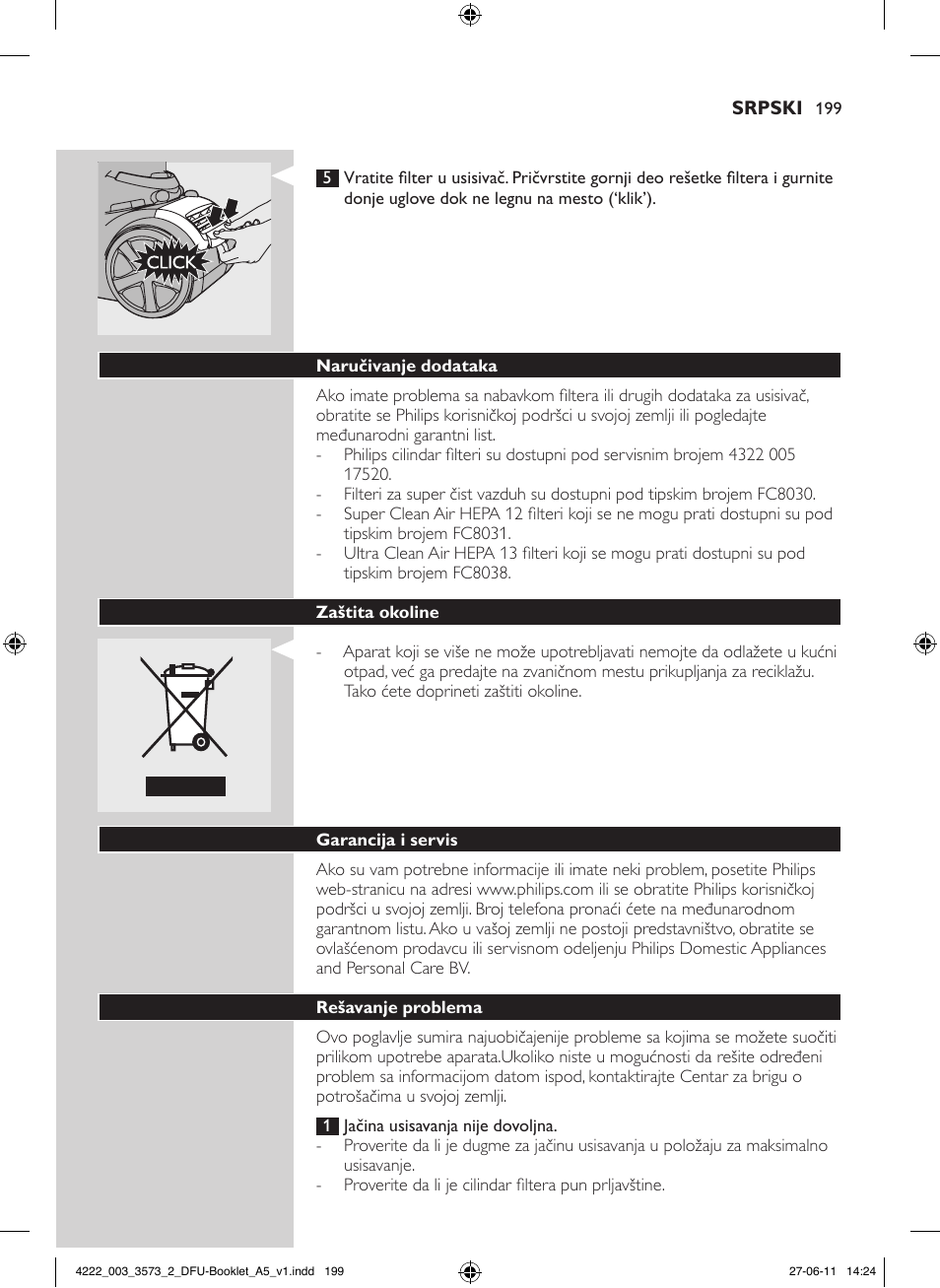 Philips FC9210 User Manual | Page 199 / 240