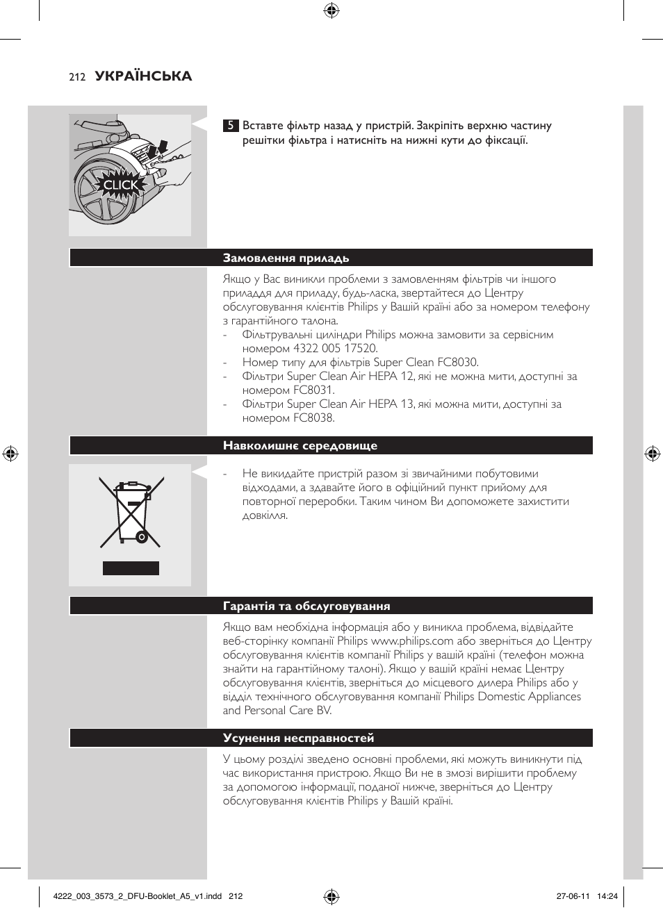 Philips FC9210 User Manual | Page 212 / 240