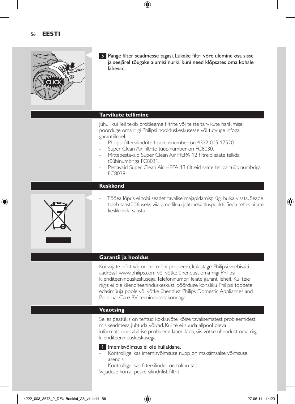 Philips FC9210 User Manual | Page 56 / 240