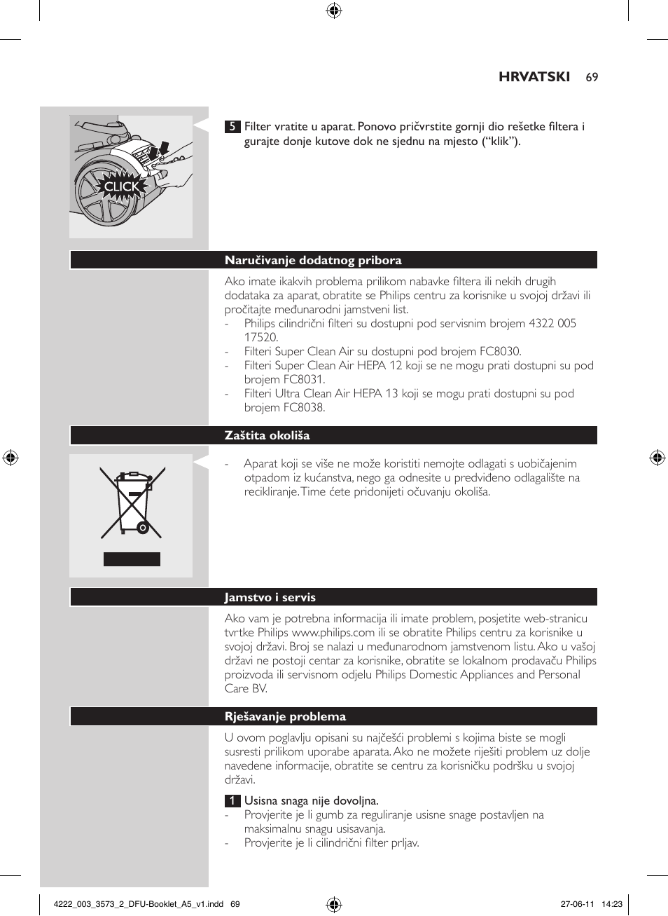 Philips FC9210 User Manual | Page 69 / 240