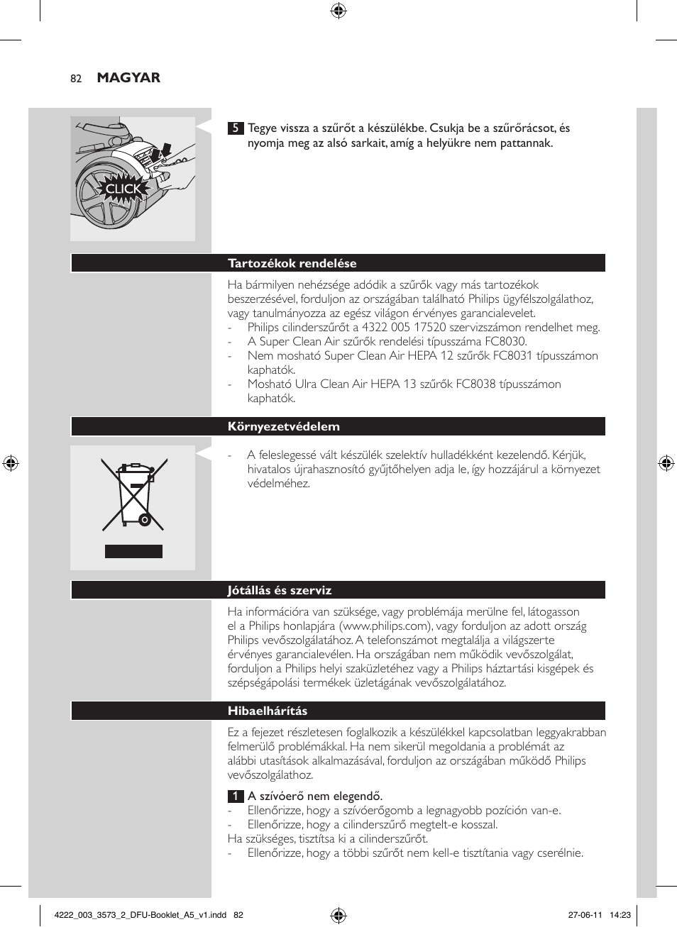 Philips FC9210 User Manual | Page 82 / 240