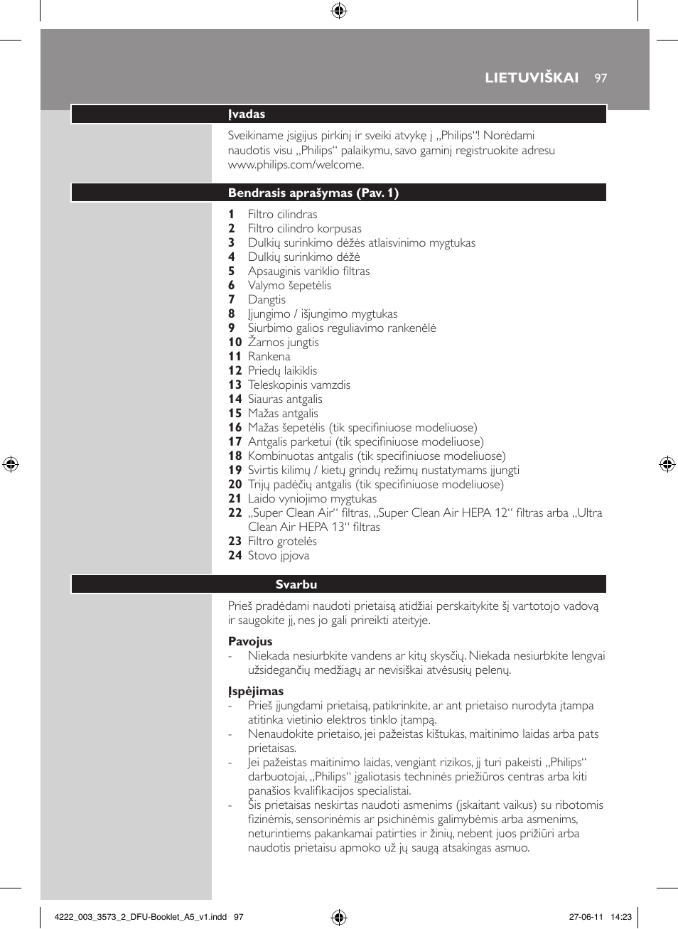 Philips FC9210 User Manual | Page 97 / 240