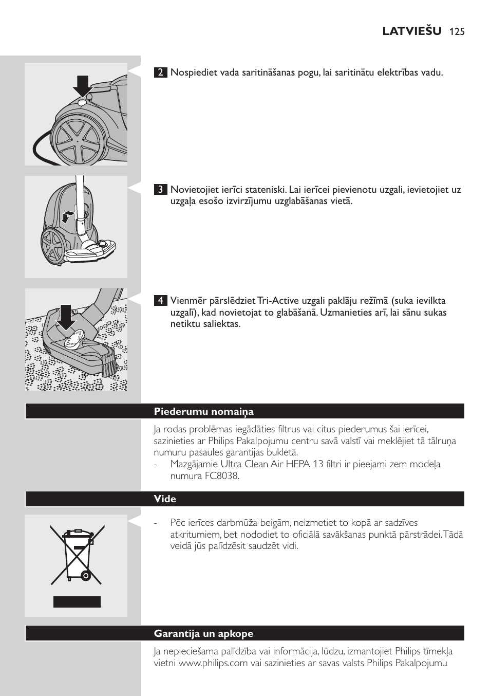 Philips FC9222 User Manual | Page 125 / 250