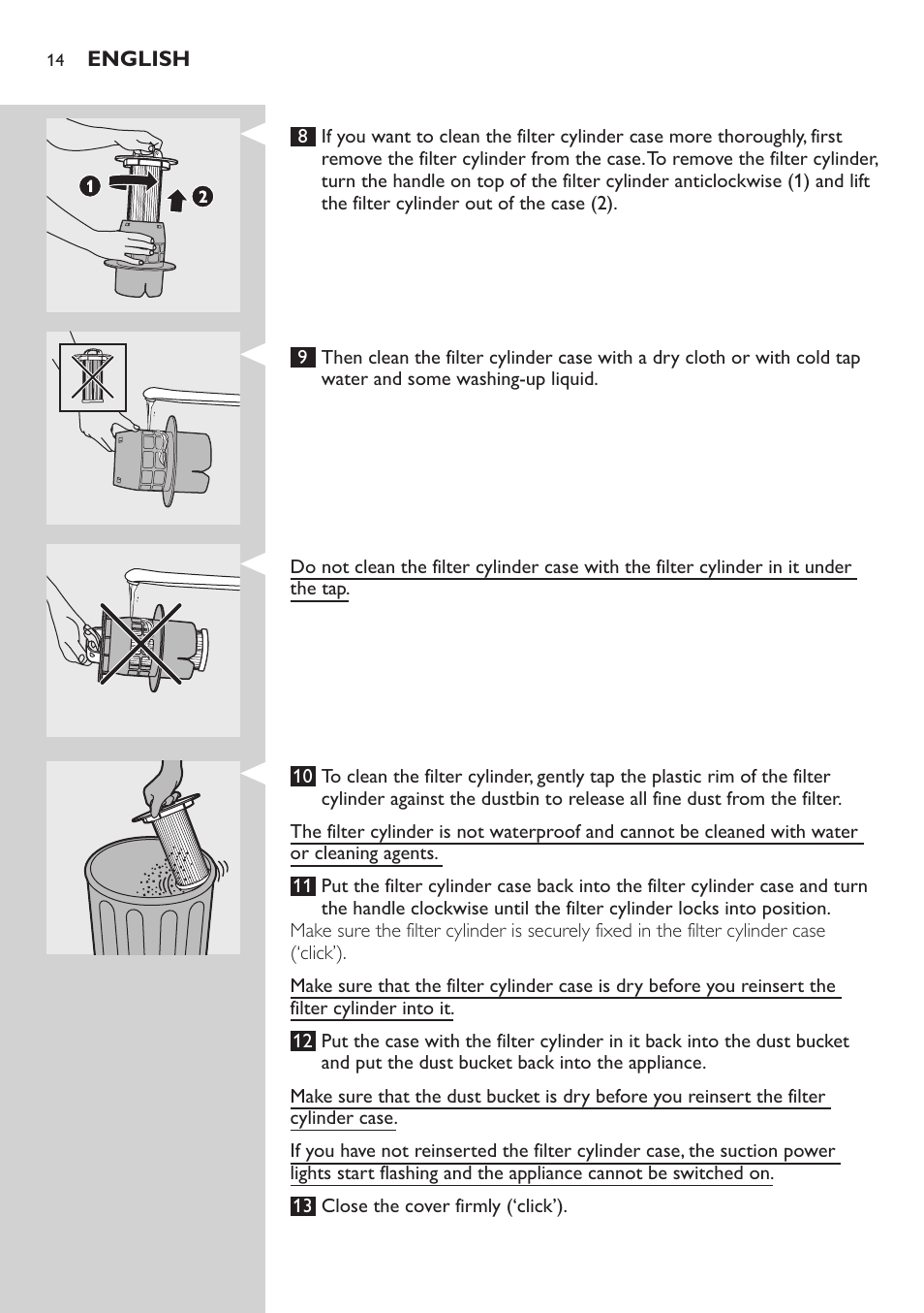 Philips FC9222 User Manual | Page 14 / 250