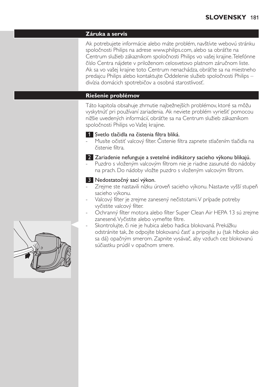 Philips FC9222 User Manual | Page 181 / 250