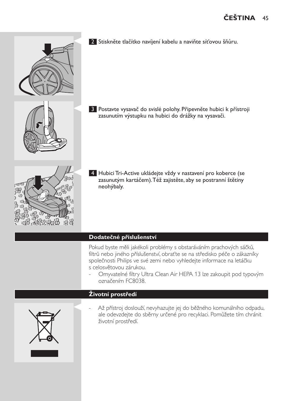 Philips FC9222 User Manual | Page 45 / 250