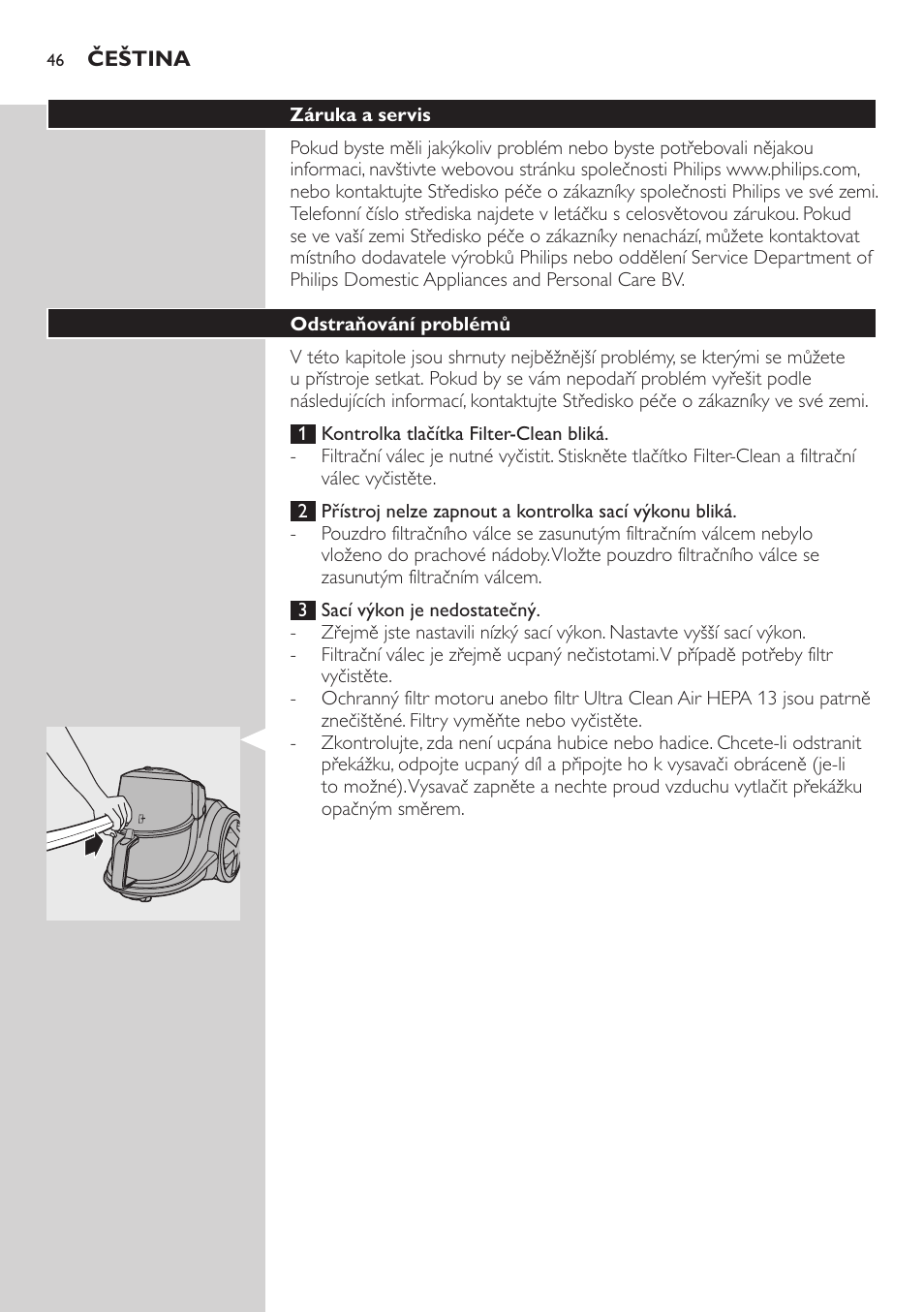 Philips FC9222 User Manual | Page 46 / 250