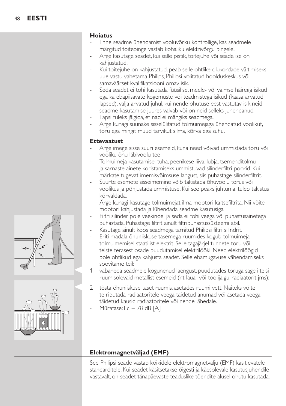 Philips FC9222 User Manual | Page 48 / 250