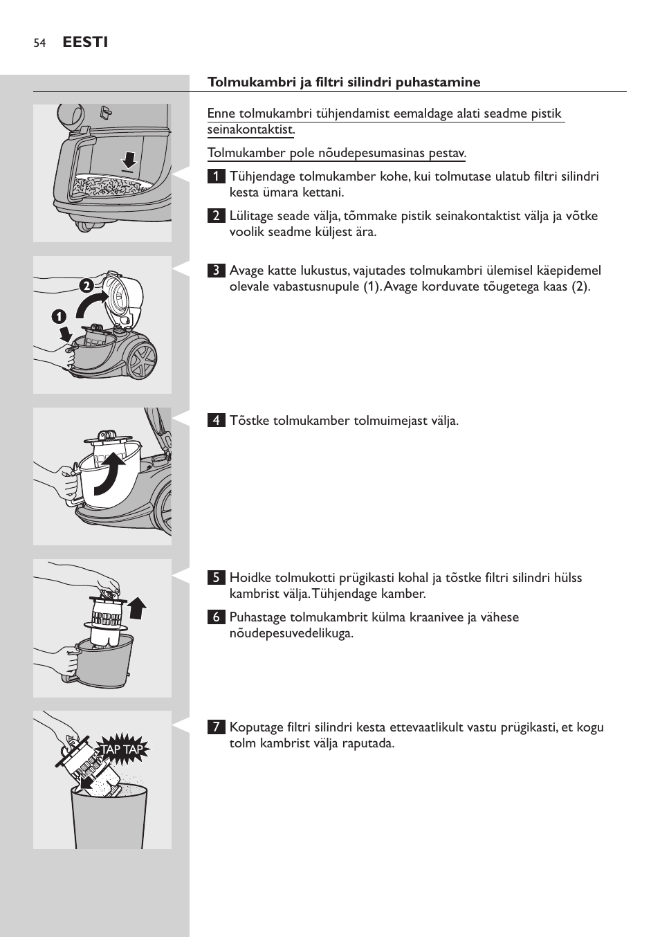 Philips FC9222 User Manual | Page 54 / 250