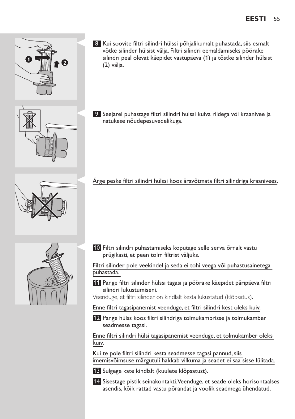 Philips FC9222 User Manual | Page 55 / 250