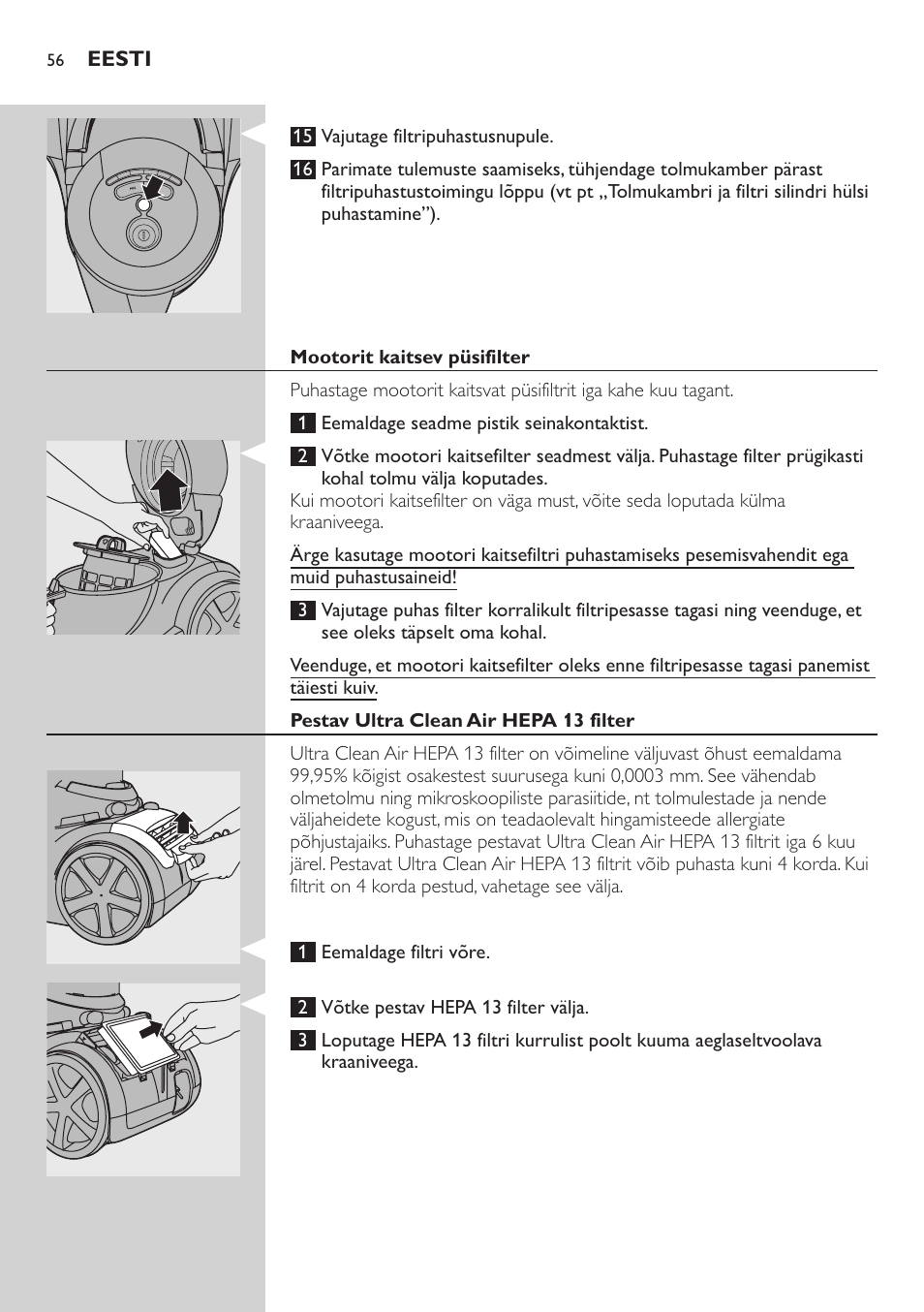 Philips FC9222 User Manual | Page 56 / 250