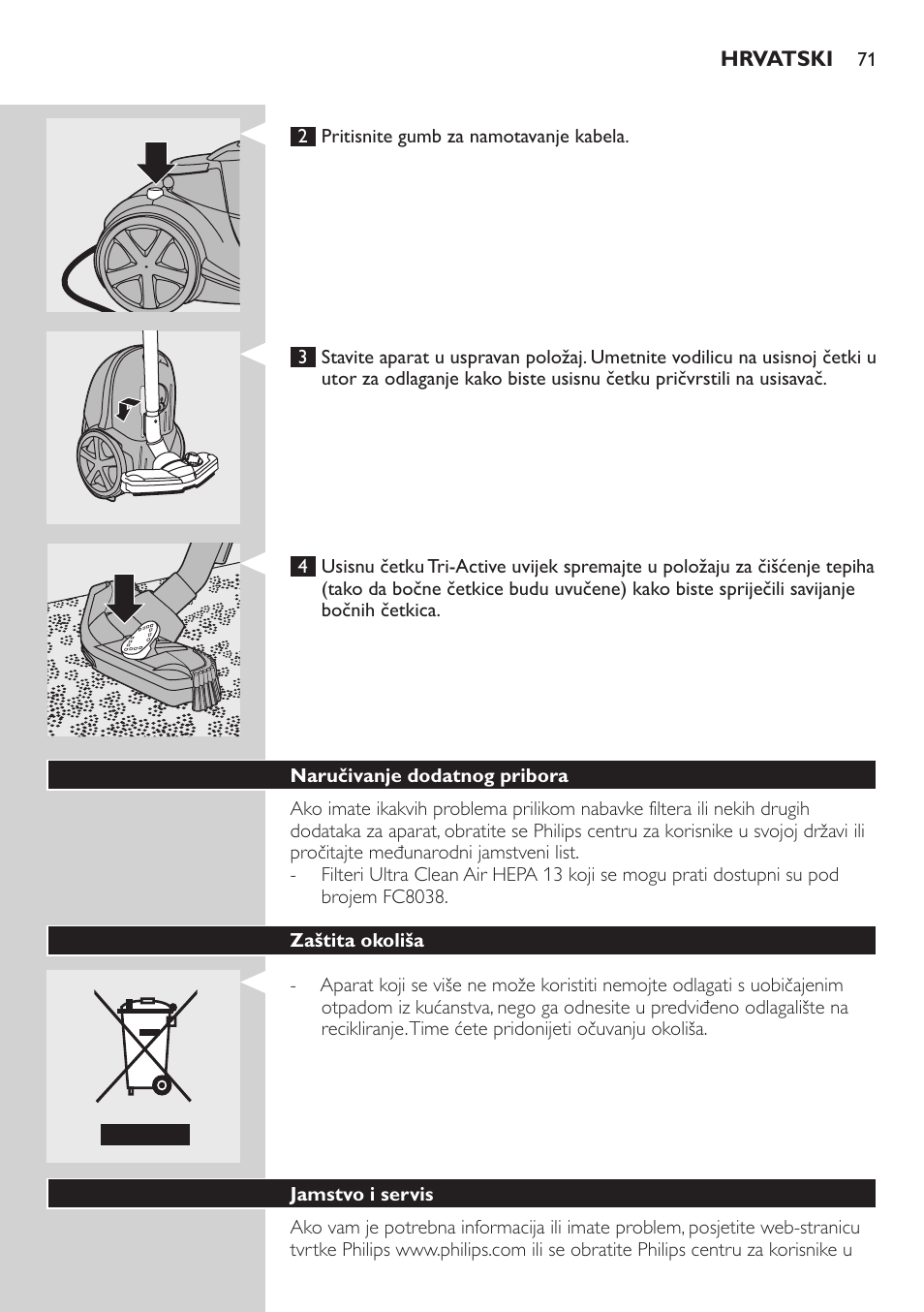 Philips FC9222 User Manual | Page 71 / 250