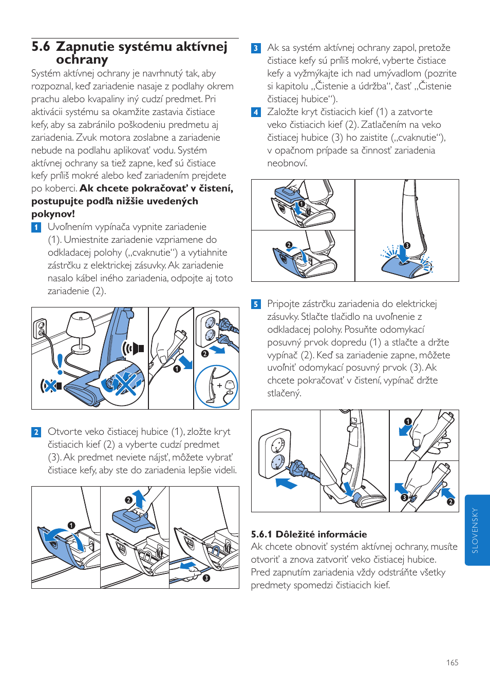 6 zapnutie systému aktívnej ochrany | Philips FC7070 User Manual | Page 165 / 230