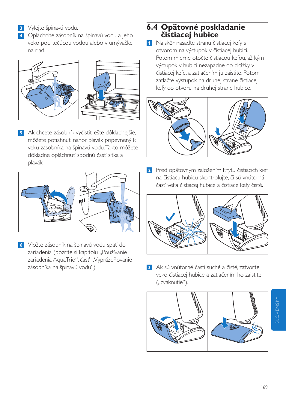 4 opätovné poskladanie čistiacej hubice | Philips FC7070 User Manual | Page 169 / 230