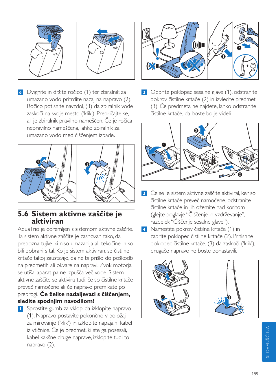 6 sistem aktivne zaščite je aktiviran | Philips FC7070 User Manual | Page 189 / 230