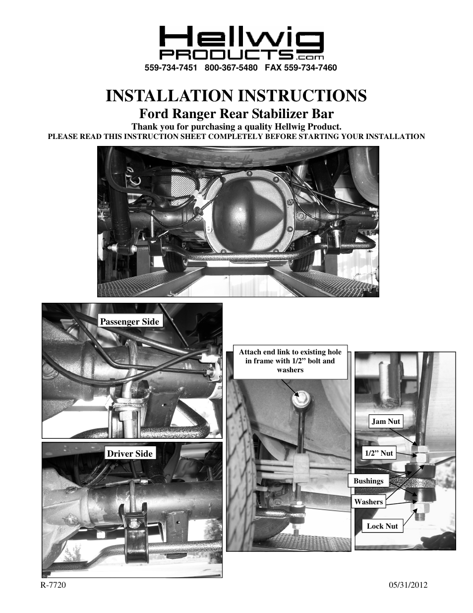 Hellwig Sway Bar 7720 User Manual | 2 pages