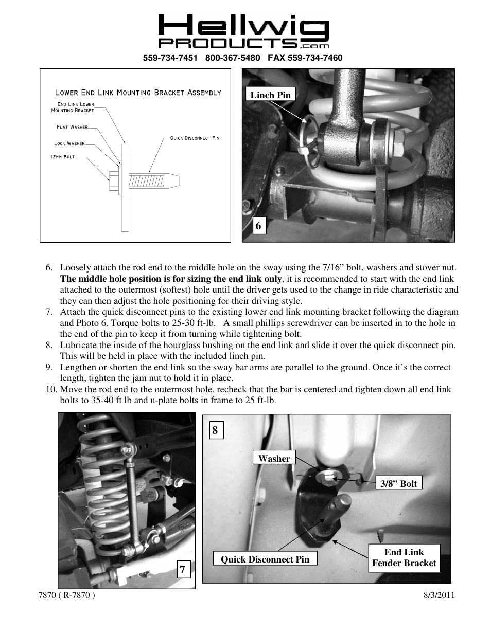 Hellwig Sway Bar 7870 User Manual | Page 3 / 4