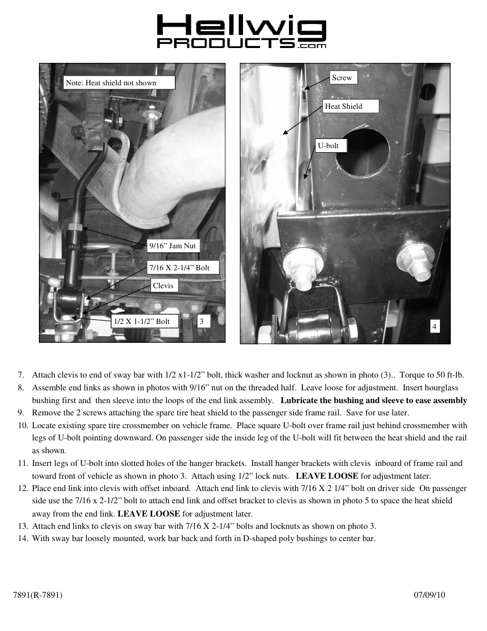 Hellwig Sway Bar 7891 User Manual | Page 2 / 3