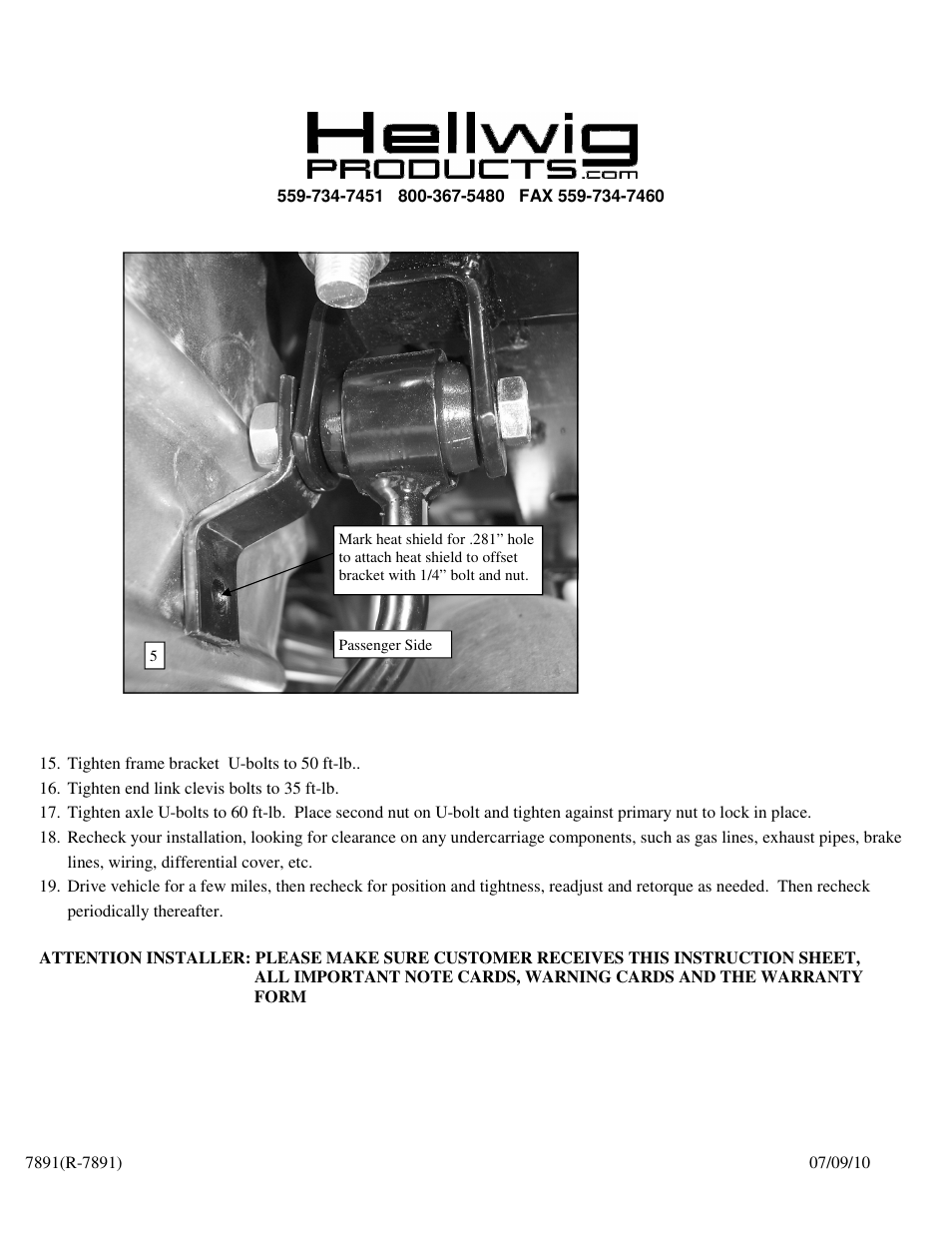 Hellwig Sway Bar 7891 User Manual | Page 3 / 3