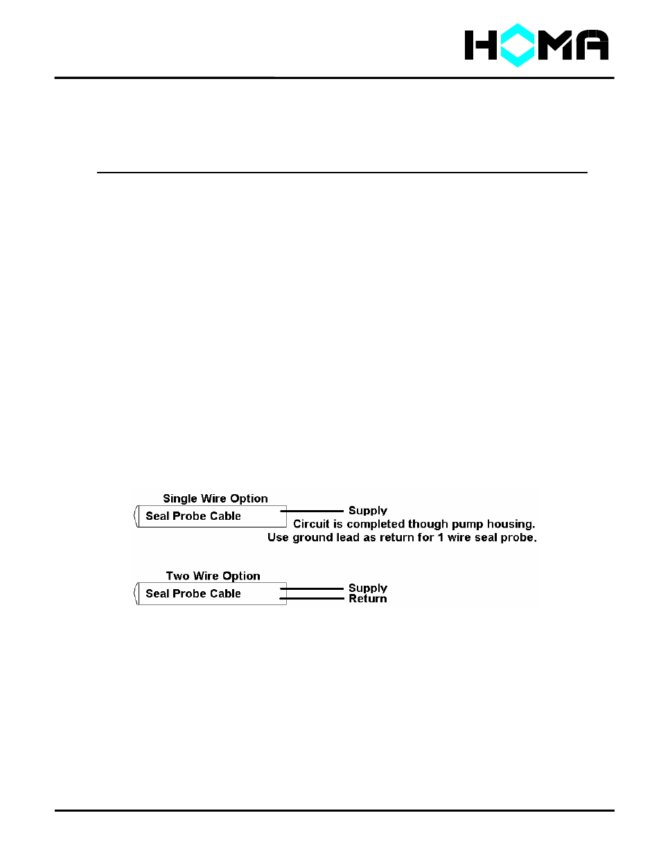 A series, N motor capacitor sizing chart, External seal probe wiring | HOMA A Series User Manual | Page 12 / 17