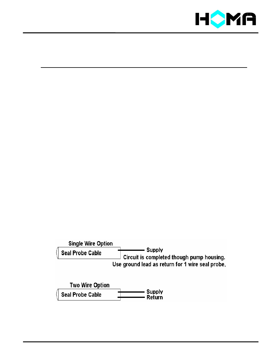 A series, C, d & t motor capacitor sizing chart, External seal probe wiring | HOMA A Series User Manual | Page 13 / 17