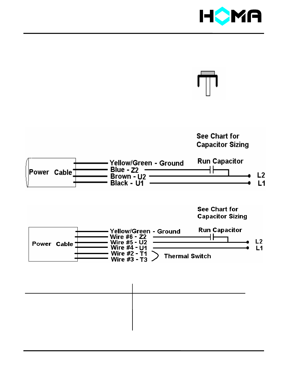 Ch series, 4 conductor cable, 7 conductor cable | HOMA CH_H Series User Manual | Page 8 / 11