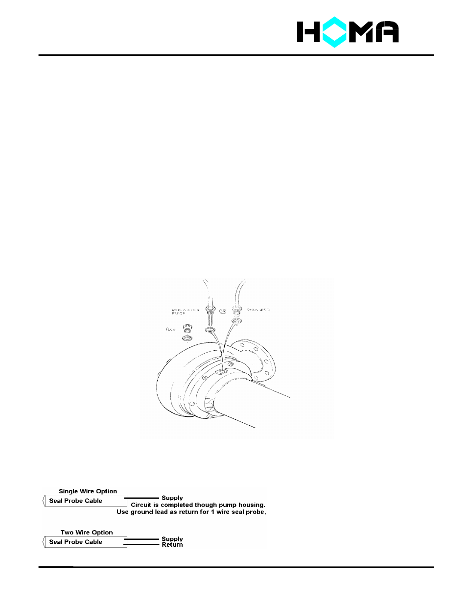 Ctp series, External seal probe connections | HOMA CTP Series User Manual | Page 9 / 12