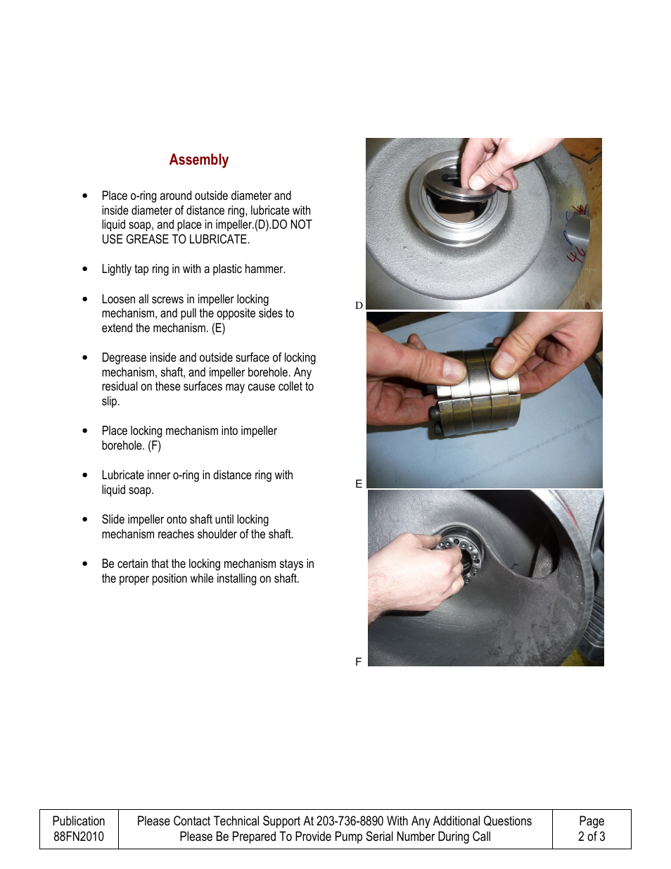 Assembly | HOMA Collet Impeller Disassembly and Installation User Manual | Page 2 / 3